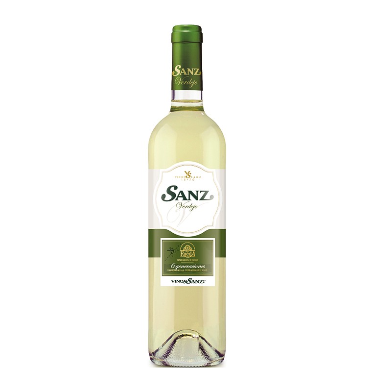 Bouteille de vin blanc Sanz Verdejo 2018, appellation Rueda de Bodegas Vinos Sanz