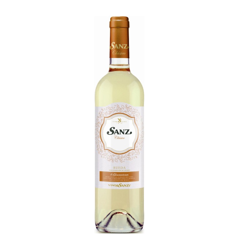 Bouteille de vin blanc Sanz Clasico 2018, appellation Rueda de Bodegas Vinos Sanz